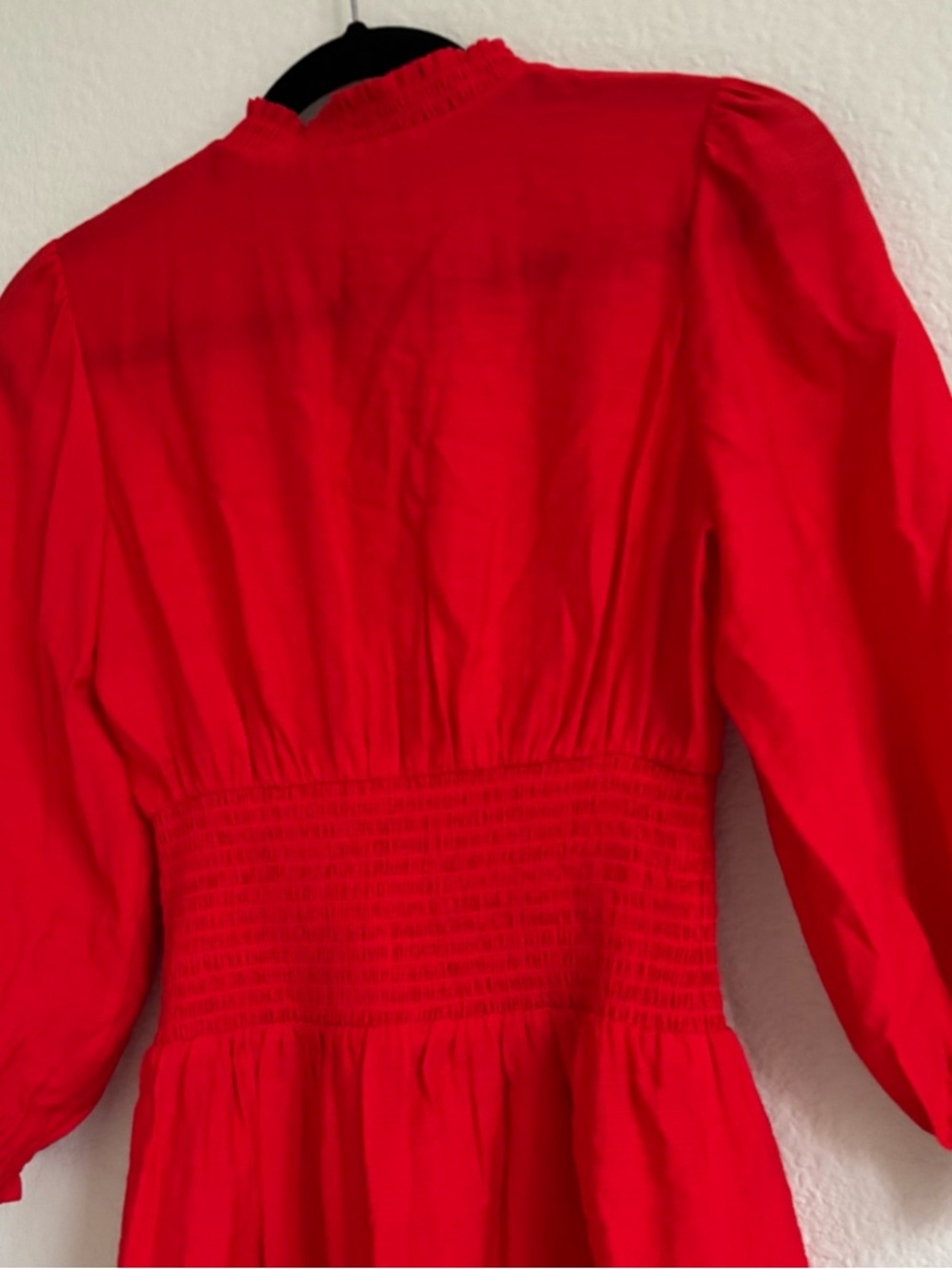 Maje Ritha Rouje Red Smocked Dress - Picture 13 of 17